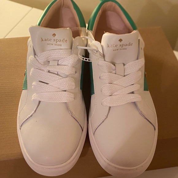 Kate Spade White and Green Casual Sneakers - Picture 6 of 9
